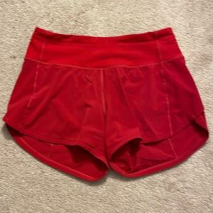 Dark red lulu shorts